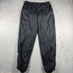 Vintage Nike Track Pants Men’s M Black Y2K Baggy Windbreaker Nylon Joggers #1157