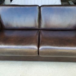 Brown Leather sofa (sleeper)