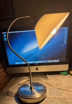 IKEA Kroby lamp milk glass shade and chrome stainless steel base