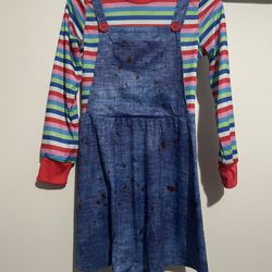 Chucky Themed Girls Costume Dress  Size Medium 