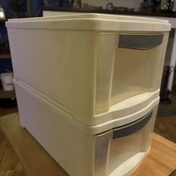 2 Sterilite stackable storage Drawers 