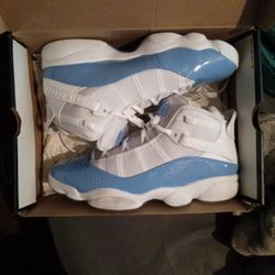 Jordan 6 Rings White -Valor Blue Ice Size 11