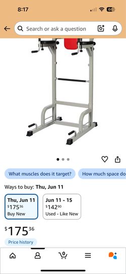 Used Signature Fitness Power Tower with Push-up, Pull-up and Workout Dip Station for Home Gym Streng