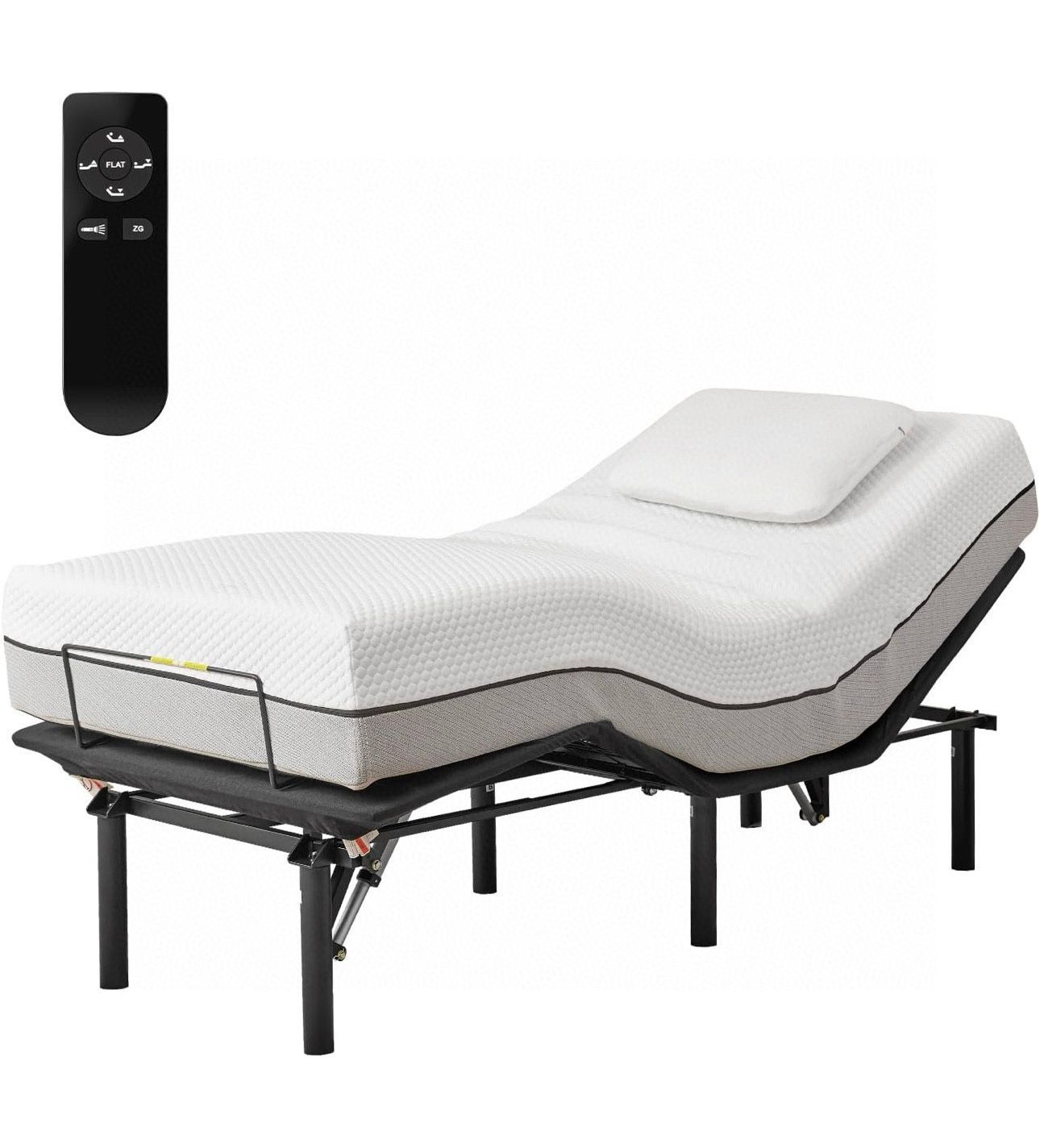 🔥Special Discount 🔥Black Steel Frame Twin XL Platform Bed with Head and Foot Incline, Anti-Snore, Wireless Control Adjustable Bed Base(Black) 🔥150
