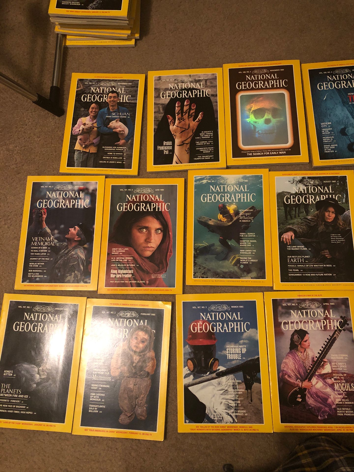 1985 National Geographic Magazines (all 12)