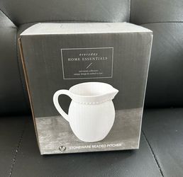 Stoneware Beaded Pitcher 1.5 qt