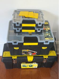 Stanley 19 and 26 Inch Toolboxes + 3 soft master tool organiser