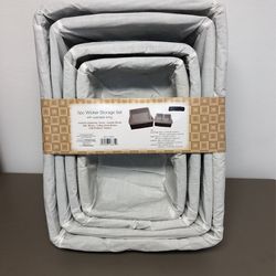 5 Wicker Storage Set, With Washable Lining 