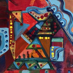 Abstract Acrylic Painting on Canvas 14x14 – Original Artwork