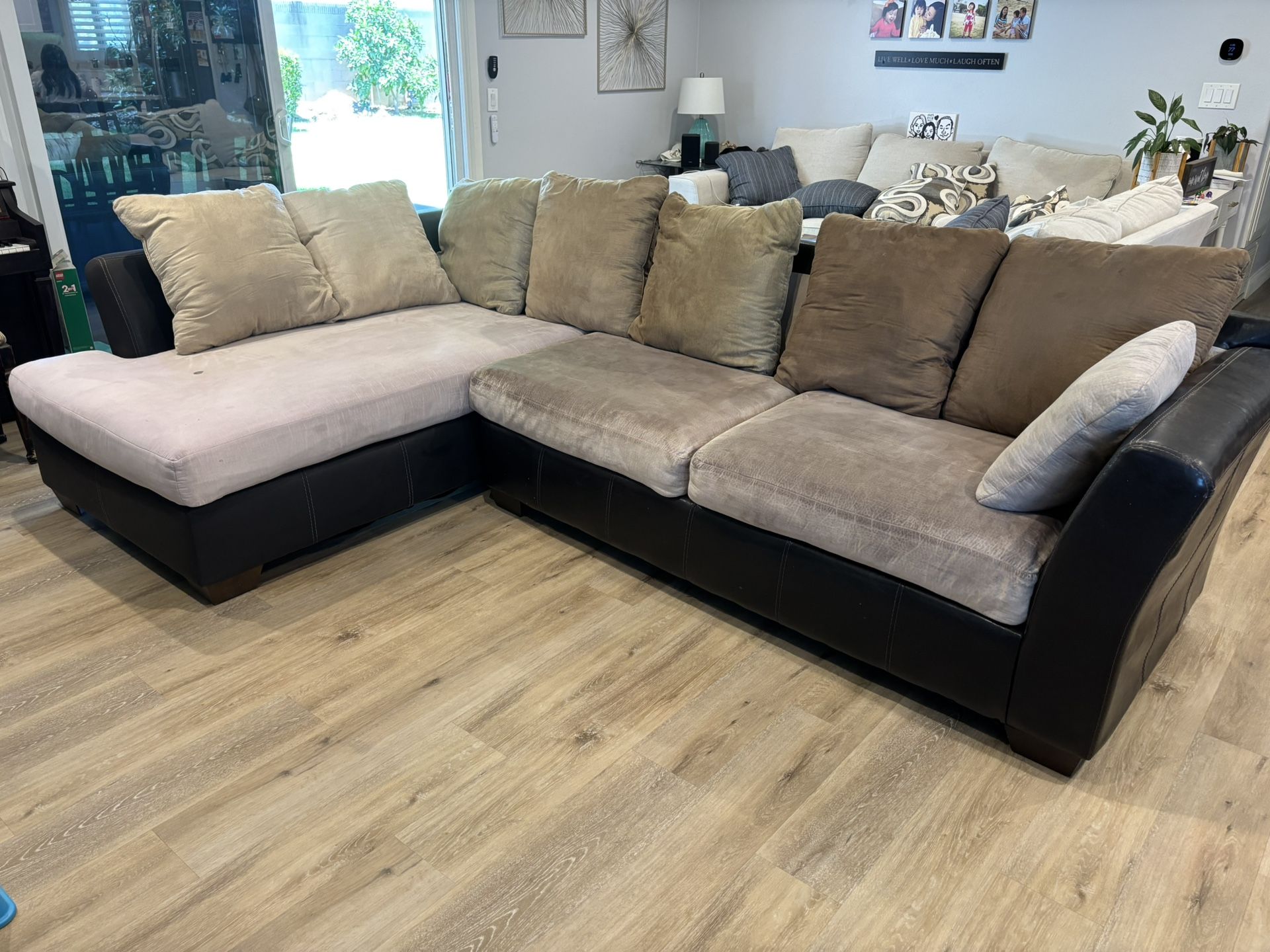 Free Suede Sofa Sectional 