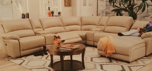 Leather sectional