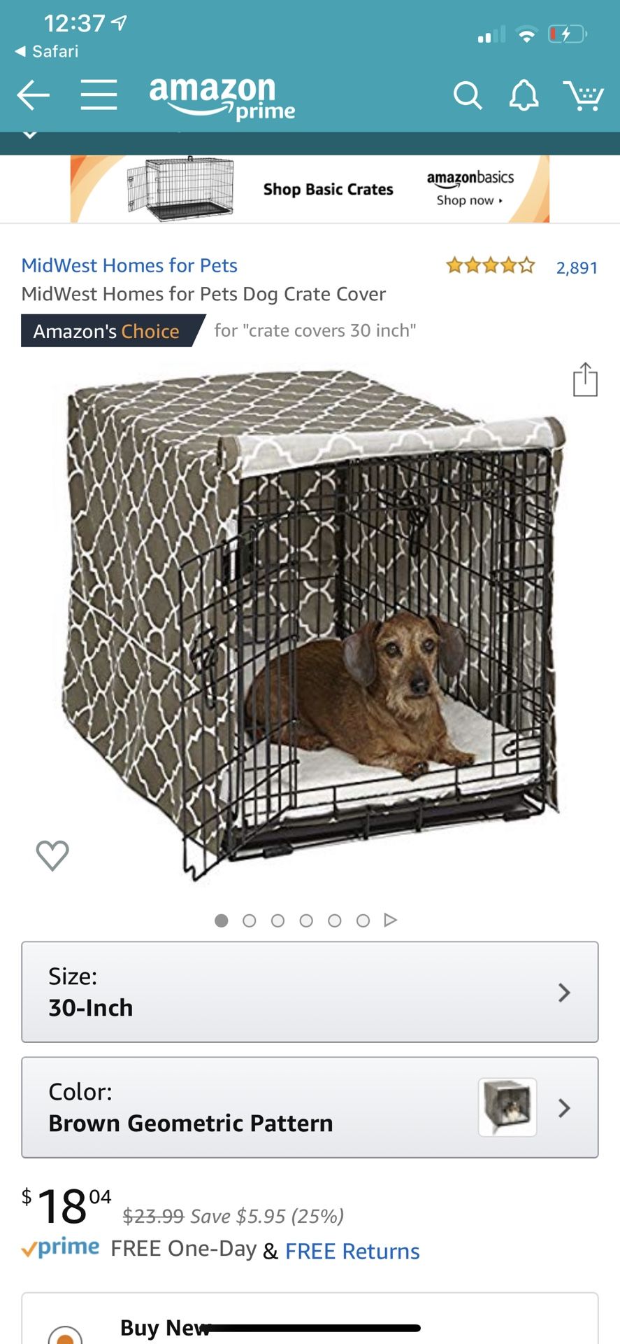 Quiet time dog kennel cover carrier 36” crate