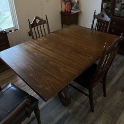 Wooden Dining Table with Chairs