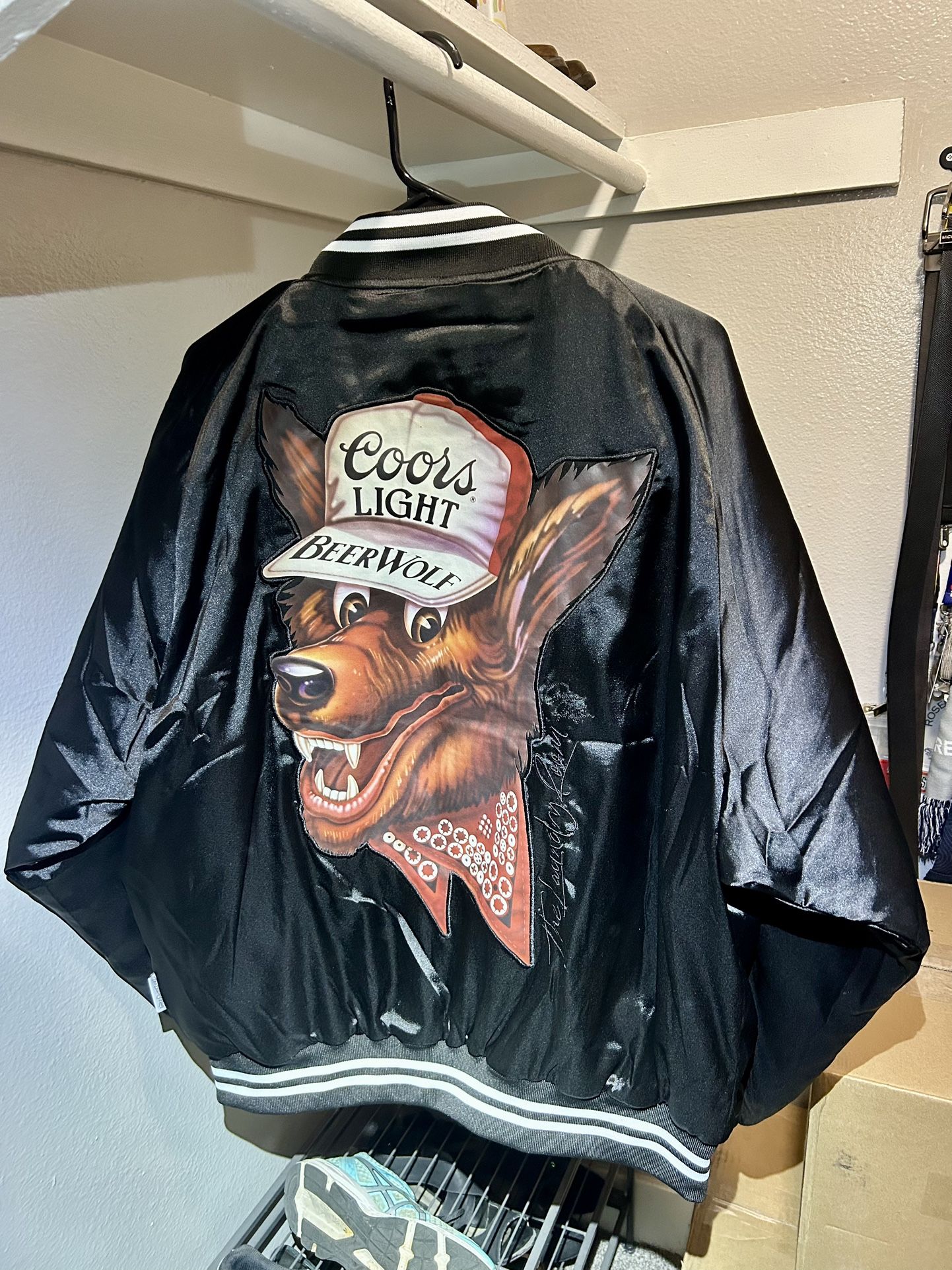 Coors Light Beer Wolf Varsity Jacket Size XL