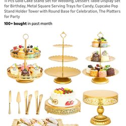 11 Pcs Gold Cake Stand Set 