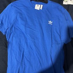 Blue Adidas Breast Logo Shirt Large