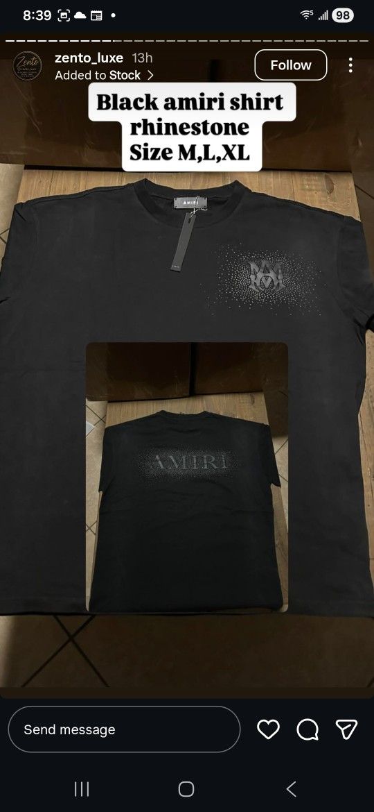 AMIRI BLACK SILVER M/L/XL.