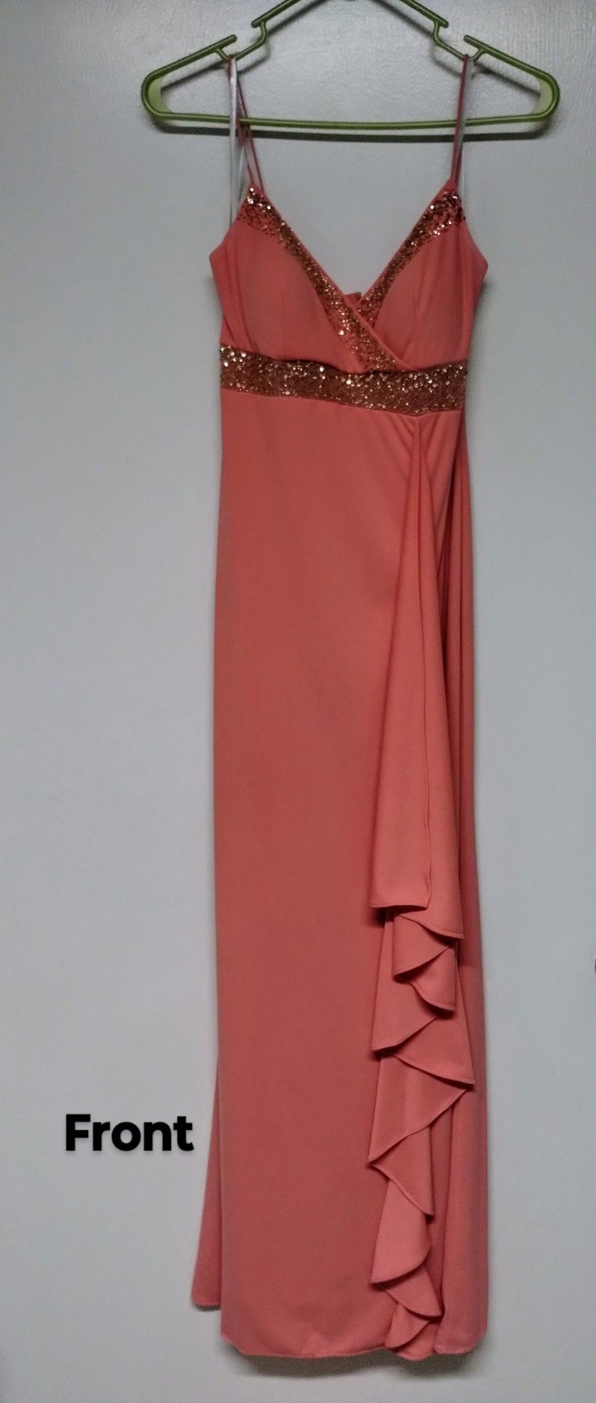 Peach Chiffon Evening Gown