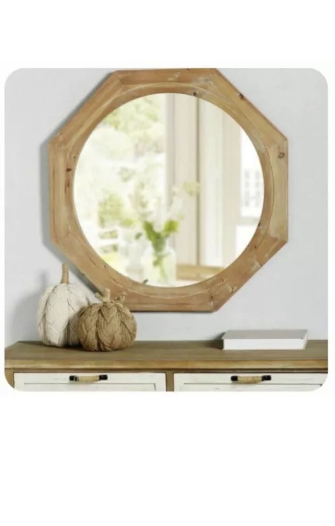 New StyleWell Octagonal Natural Distress Accent Mirror
