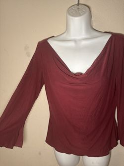 Red Cow Neck Top