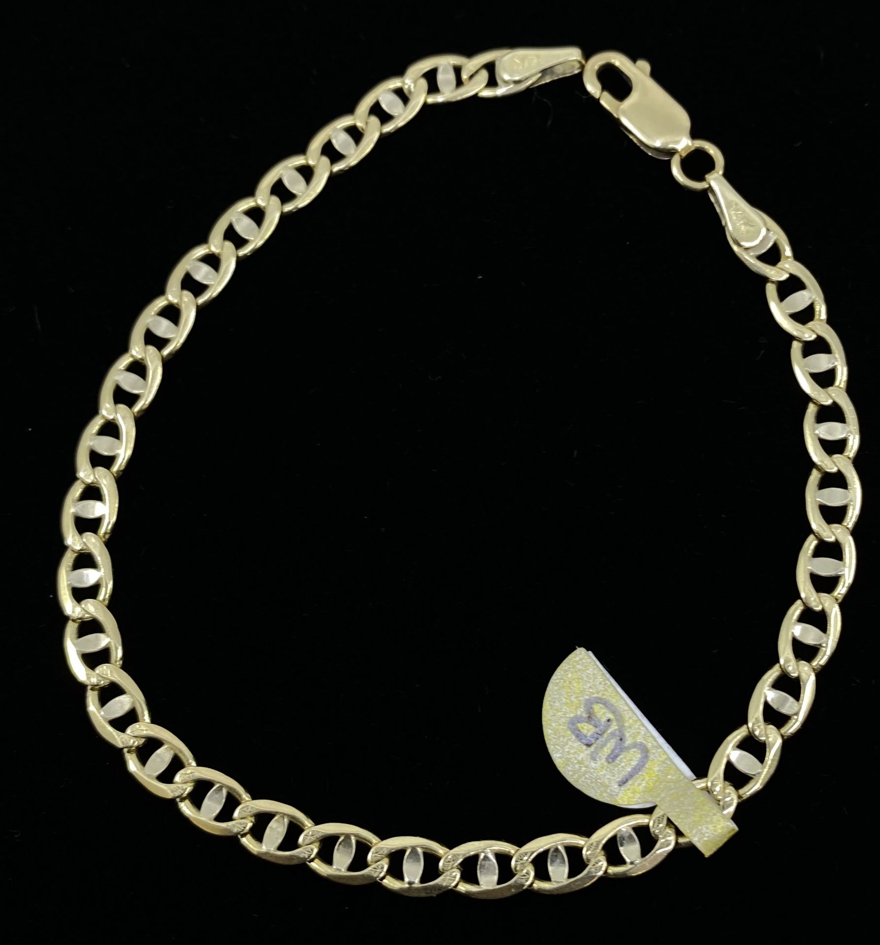 $650 Yellow Gold Beveled Marine Bracelet
