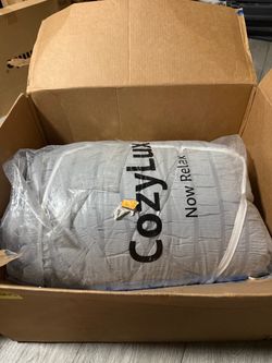 CozyLux Queen Comforter Set Light Grey 7 Pieces Bed in a Bag