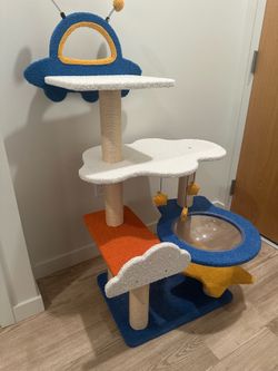 beautiful cat tower with scratcher