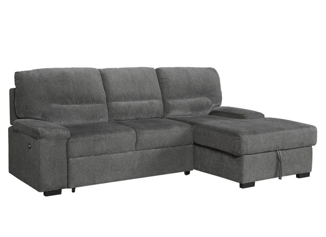 Yantis Gray Sleeper Sectional with Storage