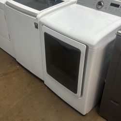 SAMSUNG SET STEAM WASHER AND ELECTRIC DRYER WITH WARRANTY 