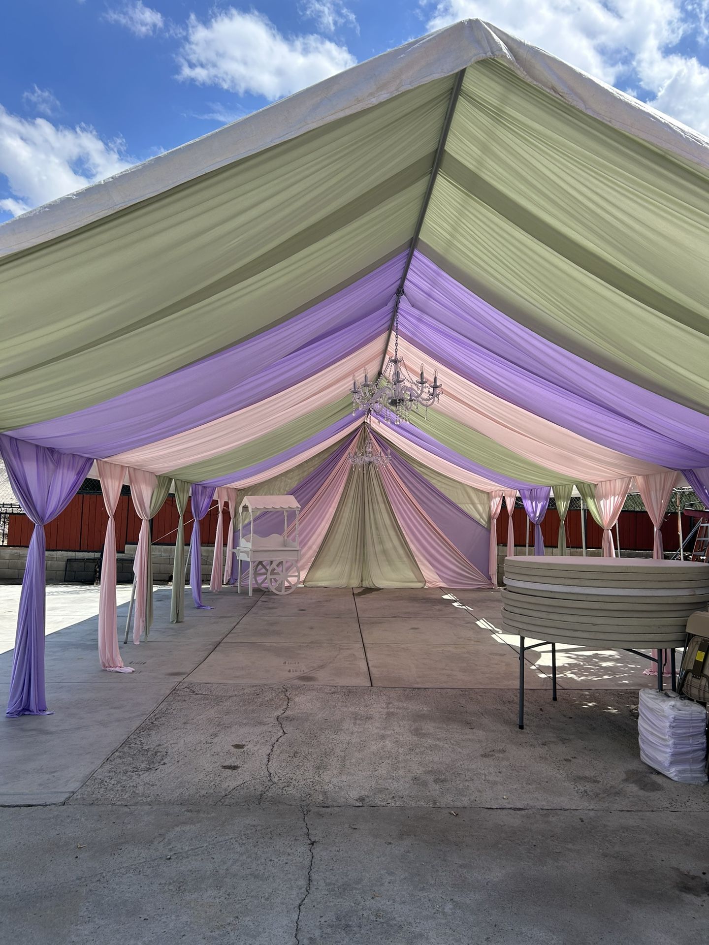 Canopy Draping, Chairs & Tables