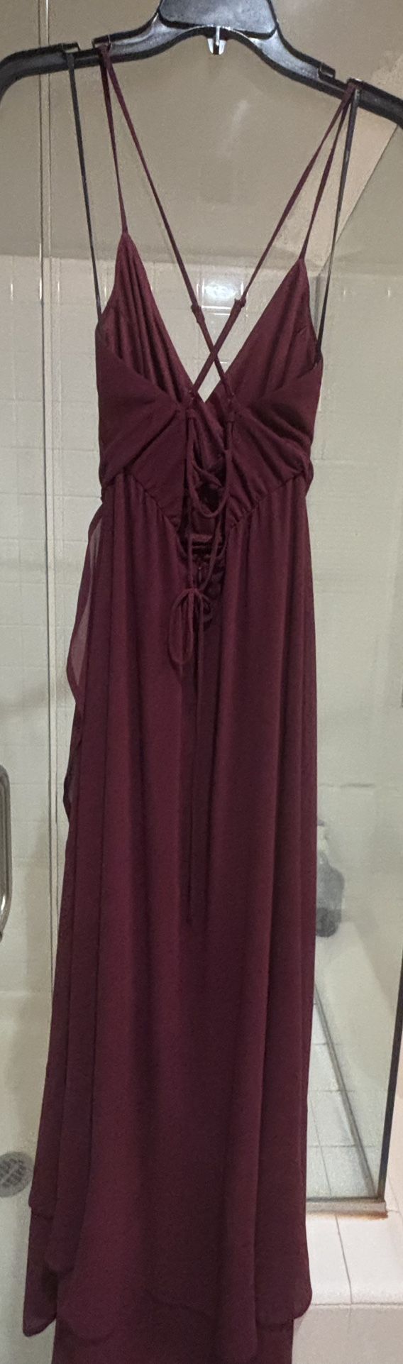 beautiful gown plum color from lulus