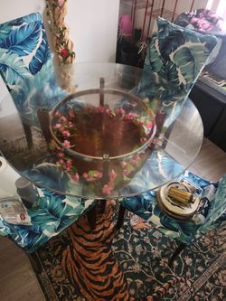 Glass dining table