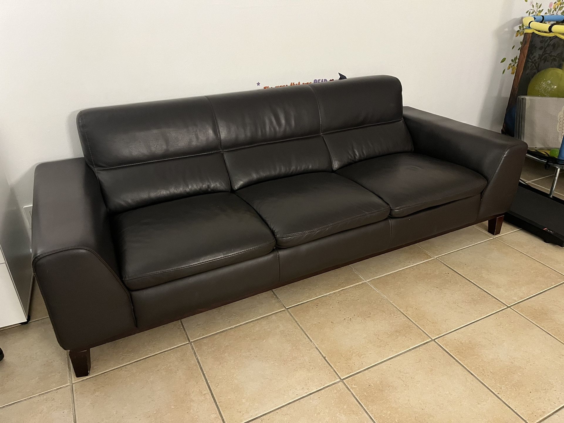 Brown Leather Sofa