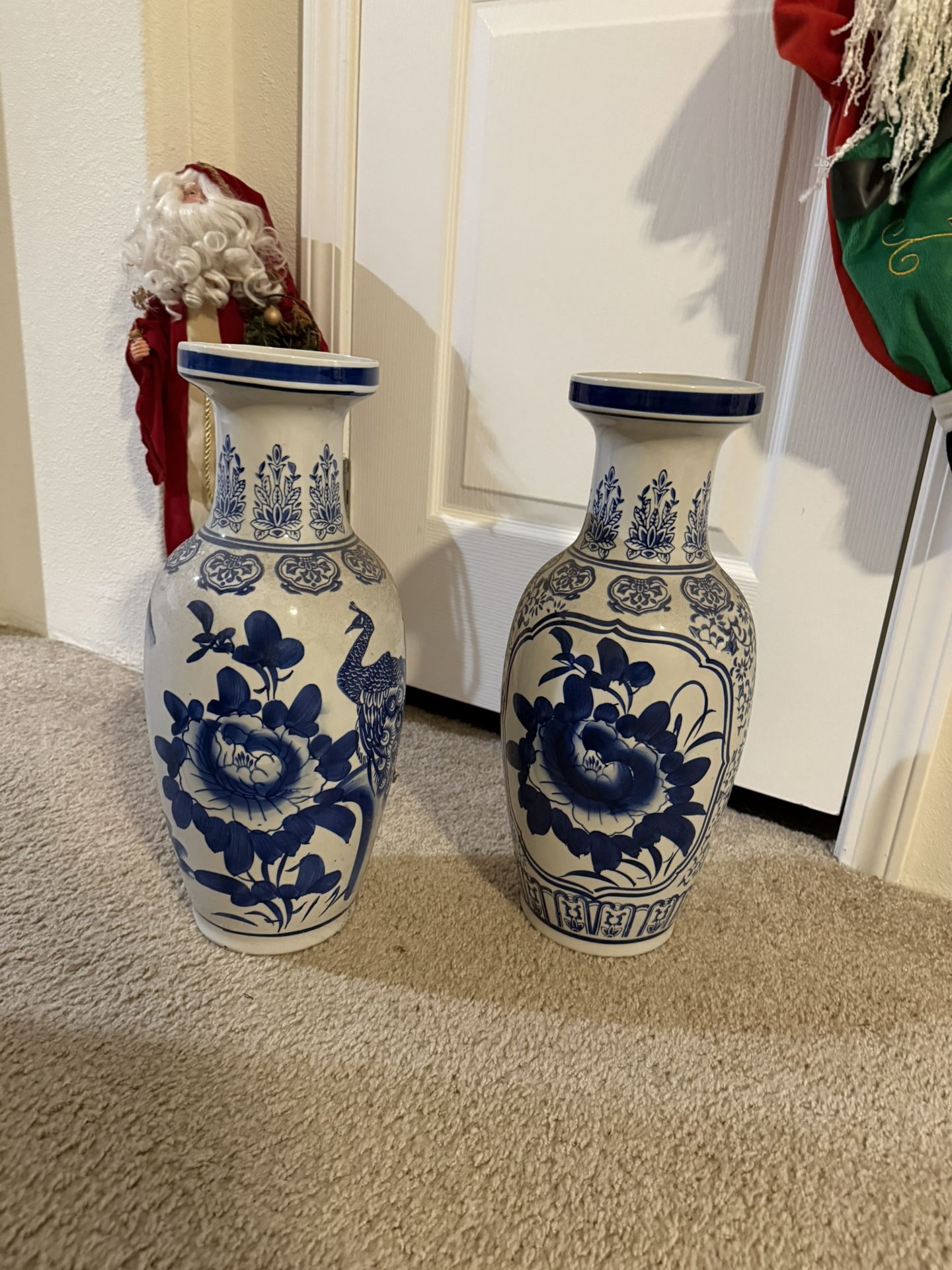 18 inch Chinese blue and white vases