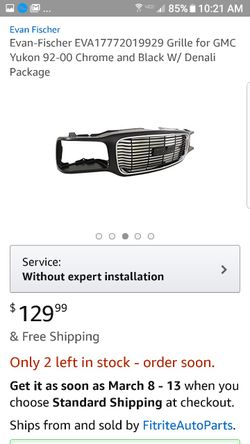 Front Grill For a 99-2000 GMC Yukon or GMC Yukon denali