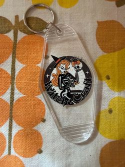 New witch Halloween key tag keychain