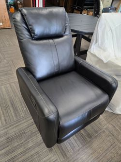 Black Faux Leather Power Recliner Chair. one available