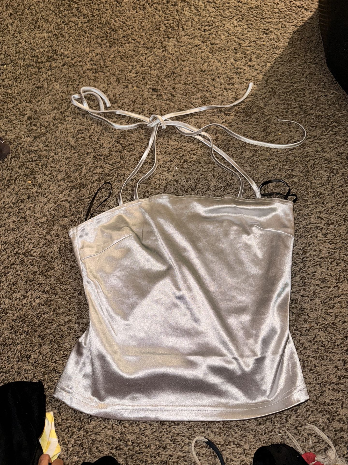 Forever 21 Silver Halter Top