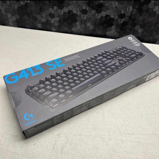 NEW! Logitech G413 SE Full-Size Corded Gaming Keyboard, PBT Keycaps, Tactile Mechanical Switches, Black Aluminum