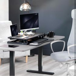 Standing Desk Converter, VIVO Black 32 inch DESK-V000K Height Adjustable, Stand Up Desk Riser, Wide Keyboard Tray, Dual Monitor and Laptop Workstation