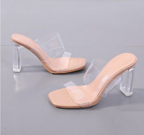  Brand New Clear Thick High Heels