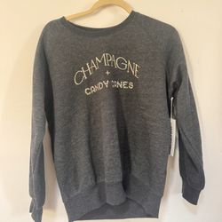 Wildfox Champagne Club Keely Blue Navy Sweatshirt Medium