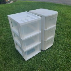 3 Drawers Storage Container With Wheels,  26H X 12W
