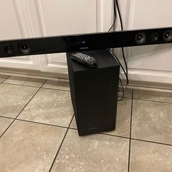 The Samsung HW-F450/ZA is a 2.1-channel, 280-watt soundbar system featuring a wireless, active subwoofer for deep bass and versatile connectivity.