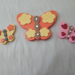 Set Of 3 Butterfly Magnets 