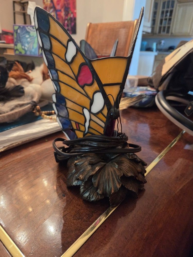 3 Butterfly Tiffany Style Lamps