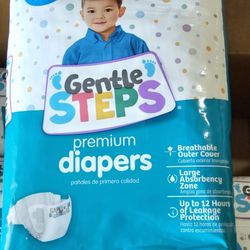 Gentle Steps Size 7 Premium Diapers 41lbs &  80 Diapers 