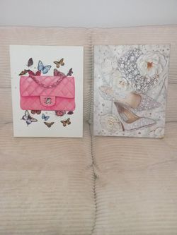 (2) Cute Aesthetic Canvas Art 11x14 