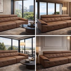 New Genuine Leather Sofa for Sale – 10’ x 3’