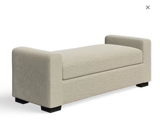 New! Saatva Lena cushioned bench in natural linen